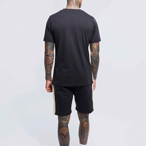 ชุดลำลองผู้ชาย OEM คุณภาพพรีเมียม ชุดฤดูร้อน 2 ชิ้น พร้อมเสื้อยืดและกางเกงขาสั้นซับในสีตัดกัน ชุดผู้ชายระบายอากาศได้ดี แห้งเร็ว - Product Image 2