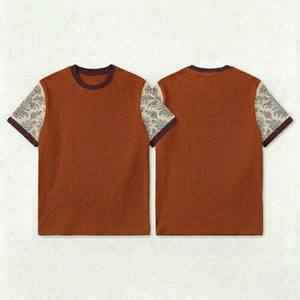 T-shirt uni à épaules larges pour homme, manches courtes, coupe ample, couleur unie, style basique, tendance, pour le marché américain - Product Image 5