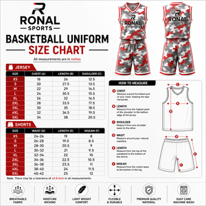 Conjunto de Camiseta de Baloncesto Sublimada para Hombre RONAL SPORTS, Camiseta sin Mangas con Estampado de Camuflaje y Pantalones Cortos, Absorbe la Humedad, Deportivo - Product Image 6
