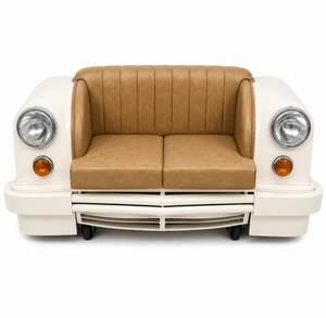 Canapé en cuir d'inspiration automobile vintage avec design de phares classiques pour salon, hôtel, club, décoration intérieure de la maison - Product Image 1