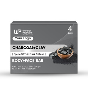 สบู่บำรุงผิวหน้าและผิวกายสำหรับผู้ชาย สูตรถ่านและดินเหนียว 4 ออนซ์ 4 ก้อน ขายดี รับผลิตแบบ OEM/ODM เพื่อผิวสุขภาพดีขึ้น เรียบเนียนขึ้น รับผลิตแบรนด์ส่วนตัว - Product Image 1
