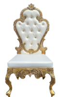 Chaise de trône élégante et classique en métal blanc et or pour la décoration de mariage