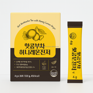 Korean Kombucha <b>Powder</b> Honey Lemon <b>Ginger</b> Flavor Instant Drink 10 Stick Pack OEM - Product Image 1