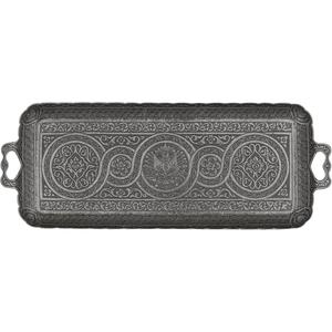 Plateau de service en métal au design antique élégant et durable en métal coulé pour un décor élégant et servir des collations - Product Image 1