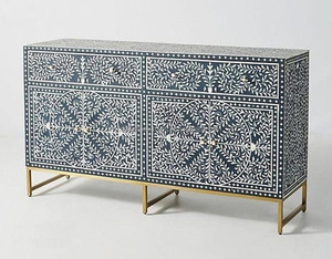 Bone Inlay Chest 4 Drawer Living Room Cabinet Bone Inlay Dresser Bone Inlay Furniture