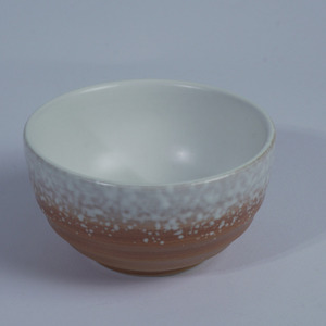 New Arrival Durable Stackable White Brown Gradient Ceramic Small Bowl 11x6cm Japanese Style for Rice Soup Dessert Restaurant Use - Product Image 4