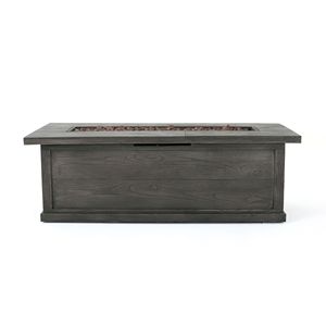 Brasero rectangulaire extérieur en béton MgO de 56 pouces, 50 000 BTU, gris, motif bois, couvercle de réservoir non inclus - Product Image 2