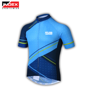 Maillot de Ciclismo para Hombre Index, Manga Corta, Cierre Completo, Transpirable, Estampado por Sublimación, Ropa Deportiva Azul y Amarilla - Product Image 3