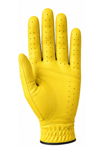 Gants de golf professionnels de couleur jaune pour gaucher, antidérapants, avec logo personnalisé, en cuir Cabretta, pour hommes et femmes - Product Image 3