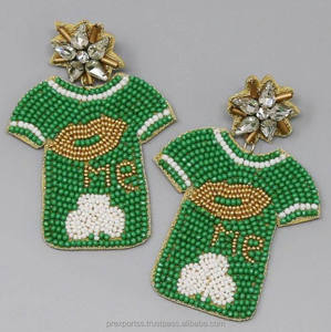 ต่างหูลูกปัดปักลายดอกไม้โบฮีเมียนทำด้วยมือสำหรับทุกเพศ - Product Image 1