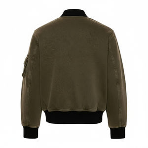 Veste universitaire personnalisée de haute qualité avec logo sur le devant, col montant, coupe-vent d'hiver respirant en polyester/coton pour homme - Product Image 2