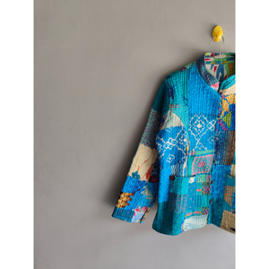 Bohemian Patchwork <b>Quilted</b> Jacket Reversible Cotton Patchwork Coat for Women Vintage Casual Layering gift for her - Product Image 2
