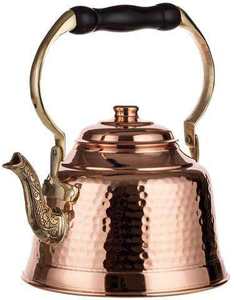 Bouilloire à thé en cuivre gravée motif floral, pot à café et à eau fait main, théière pour cuisine, restaurant, usage domestique et options cadeaux - Product Image 2