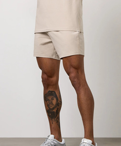 Conjunto Deportivo Minimalista de 2 Piezas para Hombre, Color Beige, Personalizado OEM, para Gimnasio, Verano, Transpirable y que Absorbe la Humedad, Camiseta y Pantalones Cortos - Product Image 5