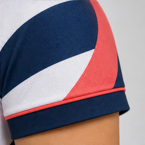 Polo Personalizado para Mujer, Color Azul Marino, Coral y Blanco, con Cinta Ondulada, de Secado Rápido, Transpirable, Manga Corta, Uniforme para Equipo de Golf, WPS-0768 - Product Image 5