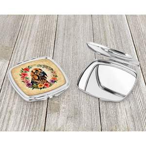 Bloodhound Flowers Compacto Plegable de mano Espejo de maquillaje de viaje Regalo de bolsillo para mujeres y niñas - Product Image 3