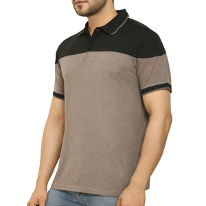 Polo de golf unisexe à manches courtes en maille color block, style décontracté, gris et noir, design uni, coupe classique, impression par sublimation personnalisée - Product Image 2