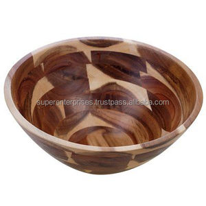 Elegante tazón de madera tallada para servir, centro de mesa de lujo para comedor, presentación de frutas frescas - Product Image 1
