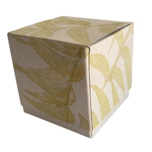 Wholesale Custom Recycled Acid Free 100% Hemp Paper Given Natural Leaves Impression All Over Folding Box - Product Image 1