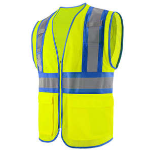 Custom Hi Vis Reflective Safety Vest Quick Dry Black Mesh Work-wear High Visibility Reflective Safety Vest For Mens - Product Image 6