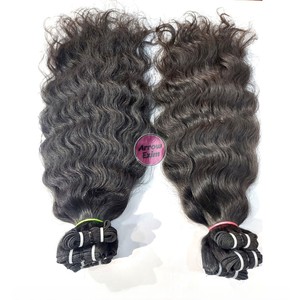 ผมแท้แบบพรีเมียม เกรด Remy  จัดเรียงเส้นผมอย่างดี 100%  แบบดิบธรรมชาติจากวัดอินเดีย  ต่อแบบ Double Weft สีดำธรรมชาติ  แบบลอน - Product Image 2