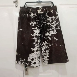 Classic Genuine Cowhide <b>Leather</b> <b>shorts</b> For Men Knee Length Straight Fit Button Closure Daily Wear Fashion <b>Shorts</b> - Product Image 1