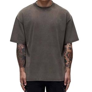 Vente en gros T-shirts oversize délavés à l'acide lourd 100% coton 200 250 300 GSM épaule tombante Streetwear logo personnalisé surdimensionné pour hommes, s - Product Image 3