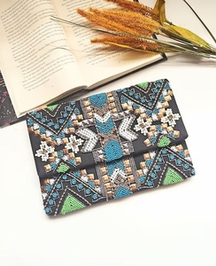 Export Quality Emerald Yellow Leaf & Botanical <b>Green</b> Floral Beaded Messenger Bag for Women and Girls Red Flower Embroidered Bags - Product Image 3