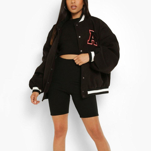 Women Varsity Jacket Cotton Polyester Knitted | Classic College Baseball Letterman Jacket Custom Logo Embroidery Option - Product Image 3