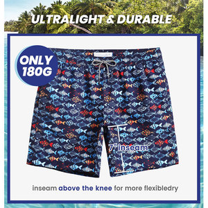 Shorts de Baño para Hombre, Estampados y de Color Sólido, con Ajuste Cómodo y Opciones de Personalización OEM Disponibles - Product Image 3