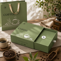 Boîte à tiroir biodégradable et écologique pour grains de café et capsules, logo personnalisé, gaufrage à chaud or, emballage de Noël