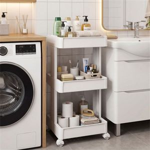 Carrello portaoggetti a 3 livelli fai-da-te con ruote, 39,4 cm x 36,8 cm x 76,2 cm, con vassoi ventilati rimovibili per cucina e bagno - Product Image 6