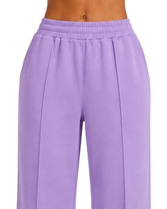 Pantalones de chándal anchos morados lavanda para mujer, de cintura alta, ajuste holgado, estilo jogger, informales, para uso diario, personalizados por el fabricante - Product Image 5