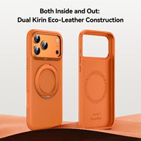 Étui de téléphone de luxe en cuir PU, TPU+PC, avec anneau magnétique 17, cadre électroplaqué, compatible charge sans fil, antichoc