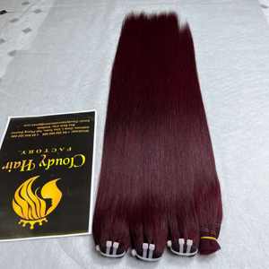 CDYHAIRVN Extensions de cheveux humains bruts vietnamiens non-Remy, ultra-lisses, bordeaux foncé, couleur personnalisée, vente en gros directe usine - Product Image 2