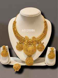 AWAIS HOUSE Nouvelle Collection Style Hip Hop Plaqué Or Laiton Ensemble Collier et Bracelet Femme Mariage Fête Diamant Massif Infini - Product Image 3