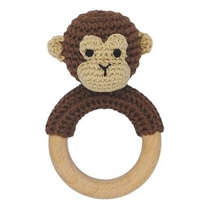 Jouets à hochet tricotés Bambini Duck Egg Toto, jouet en peluche au crochet pour la dentition, figurine animale douce pour cadeaux, par les consignataires indiens - Product Image 6