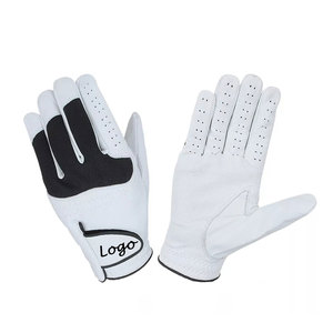 Gants de golf en cuir véritable pour sports de plein air, faible MOQ, haute qualité, couleur unie, pour hommes, avec sangle de poignet réglable, logo personnalisé - Product Image 1