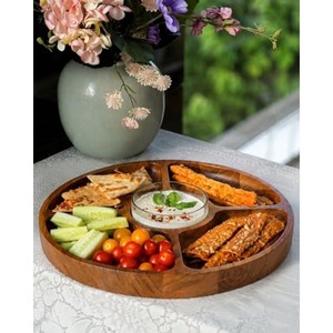 ถาดเสิร์ฟไม้กระถิน 35 ซม. - ชามไม้ทำมือขายส่ง - Product Image 2