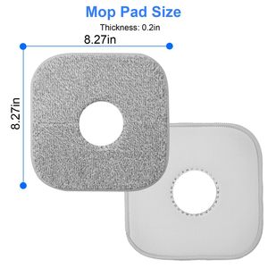 4pcs Reusable Microfiber Square <b>Mop</b> Pads Wet/Dry Floor Cleaning Home Use Machine Washable <b>Flat</b> <b>Mop</b> Replacements - Product Image 6