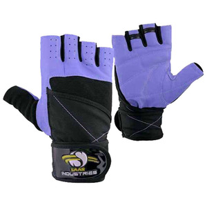 Durable Leather Weightlifting Gloves with Wrist Wrap Support Anti <b>Slip</b> Workout Gloves for Cross Training Bodybuilding - Product Image 2