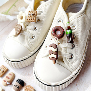 DIY shoelace accessories, decorative <b>clip</b>-<b>on</b> <b>charms</b>, detachable shoe buckles, coffee-color series food-style ornaments, shoelace - Product Image 4