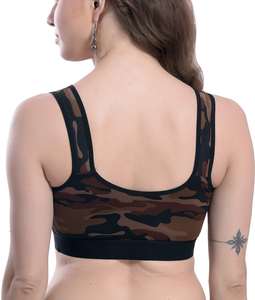 Sujetador Deportivo Sin Costuras para Mujer, Talla Grande, Cobertura Completa, con Logotipo Frontal, Diseño Transpirable, para Yoga - Product Image 3