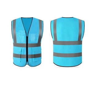 เสื้อกั๊กสะท้อนแสงสีน้ำเงินแบบ Hi Vis สำหรับงานอุตสาหกรรม ผลิตจากโพลีเอสเตอร์ มีกระเป๋าและแถบสะท้อนแสง ยี่ห้อ HI - Product Image 5