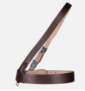 Ceinture Sam Browne en cuir véritable avec bandoulière croisée – Ceinture réglable de style uniforme classique - Product Image 3