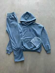 Conjunto de Sudadera con Capucha y Pantalones Deportivos Holgados de 2 Piezas Personalizados, 100% Algodón de Rizo, Pantalones Deportivos Casuales de Invierno con Capucha para Hombre, Personalizables - Product Image 3