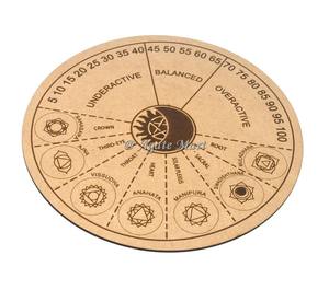 Tablero de péndulo Feng Shui grabado de 7 Chakras, herramienta de adivinación de piedras preciosas de ágata tallada para decoración del hogar - Product Image 3