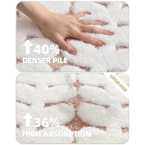 Tapis de bain moderne en coton, rectangulaire, motif abstrait, épais, tufté, antidérapant, avec support en caoutchouc, pour usage domestique - Product Image 6