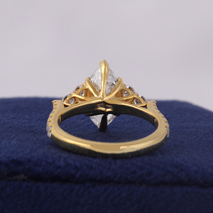 Anillo de Compromiso de Lujo con Diamante Cultivado en Laboratorio de Corte Marquesa de 2.50 Quilates, Certificado IGI, Doble Garra, Chapado en Oro Rosa, Oro Sólido de 10K - Product Image 4