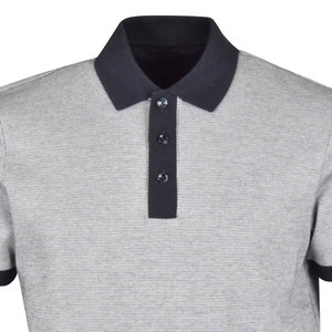 Men's Gray Knitted Polo <b>Shirt</b> Short Sleeve Solid Color Casual <b>Button</b> Down Cotton Regular Fit Men's Polo <b>Shirts</b> - Product Image 4